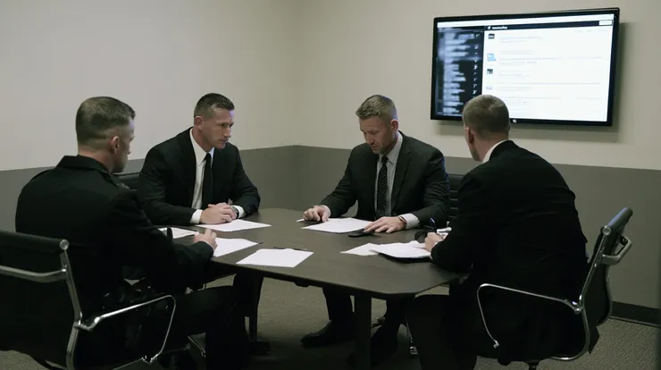 Investigators reviewing documents and electronic communications related to an alleged coercion or extortion offense in Nevada.