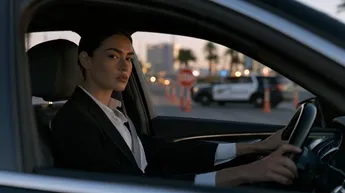 Driver approaching a Nevada DUI checkpoint while understanding constitutional rights during a traffic stop.