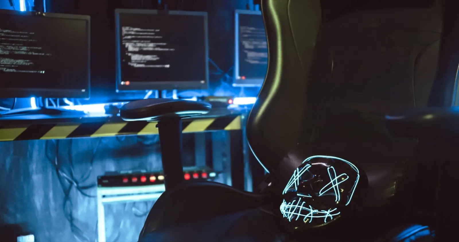 A hacker’s private office used for identity theft.