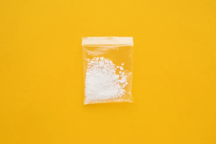 Cocaine drug in resealable bag