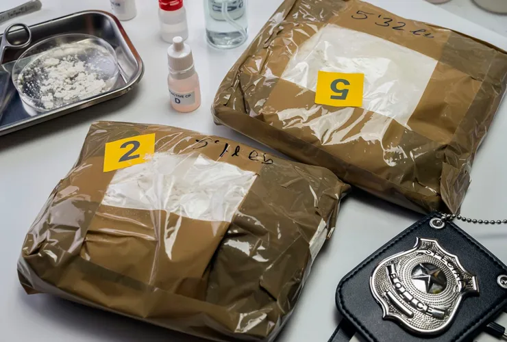 crime lab drug test, conceptual image