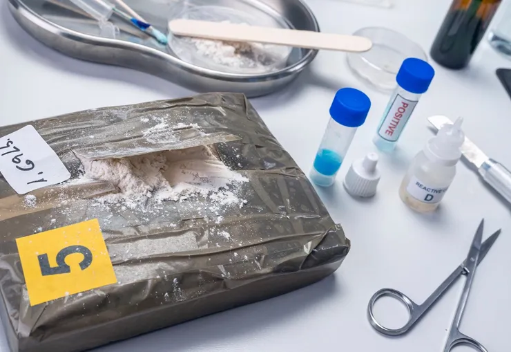 crime lab drug test, conceptual image