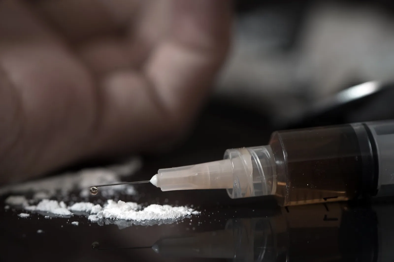 Drug addiction or drug overdose concept