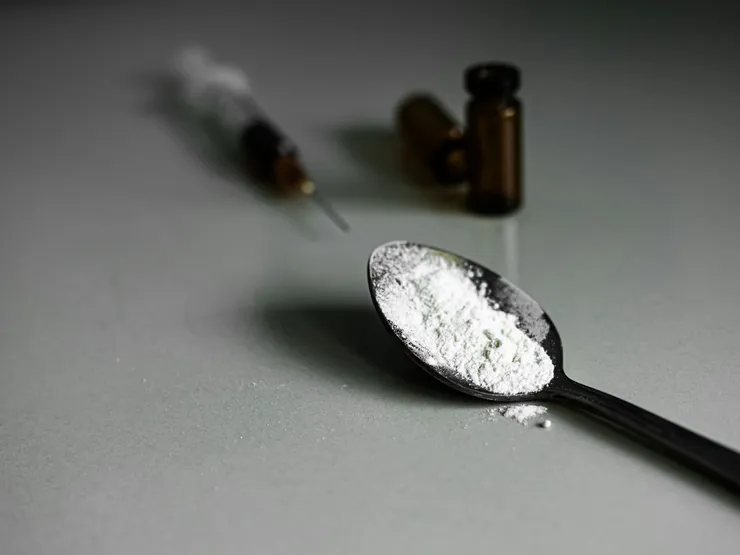 Heroin Narcotic Crime Powder Cocaine Drug Needle with Treatment in Syringe Abuse