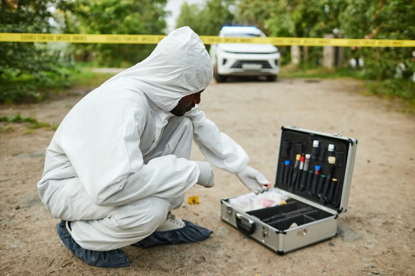 Side View of Black Man as Forensic Scientist